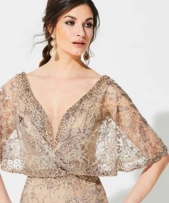 Ivonne D For Mon Cheri - 219D72 Embroidered Kimono Sleeve Lace Gown 10 Ivonne D For Mon Cheri - 219D72 Embroidered Kimono Sleeve Lace Gown