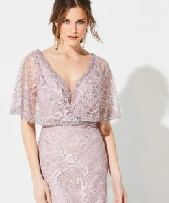 Ivonne D For Mon Cheri - 219D72 Embroidered Kimono Sleeve Lace Gown 14 Ivonne D For Mon Cheri - 219D72 Embroidered Kimono Sleeve Lace Gown