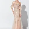 Ivonne D For Mon Cheri - Beaded V-Neck Cold Shoulder Evening Dress 119D46 - 1 Pc Rosegold/Nude In Size 12 Available 2 Ivonne D For Mon Cheri - Beaded V-Neck Cold Shoulder Evening Dress 119D46 - 1 Pc Rosegold/Nude In Size 12 Available