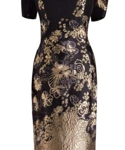 Janique - 1939 Off-Shoulder Metallic Cocktail Dress 10 Janique - 1939 Off-Shoulder Metallic Cocktail Dress