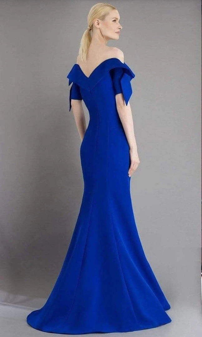 Janique - 1940 Off-Shoulder Trumpet Dress With Ruffled Slit And Train 4 Janique - 1940 Off-Shoulder Trumpet Dress With Ruffled Slit And Train