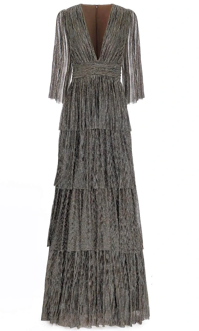 Janique 210722 - Quarter Length-Sleeve Plunging V-neck Evening Dress 5 Janique 210722 - Quarter Length-Sleeve Plunging V-neck Evening Dress