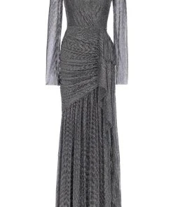 Janique 210822 - Long Sleeve V-neck Evening Dress 9 Janique 210822 - Long Sleeve V-neck Evening Dress