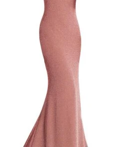 Janique - 2933 Off Shoulder Glitter Mermaid Gown