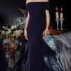 Janique - 2933 Off Shoulder Glitter Mermaid Gown