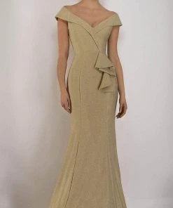 Janique - 2936 Shimmer Off Shoulder V Neck Trumpet Gown 18 Janique - 2936 Shimmer Off Shoulder V Neck Trumpet Gown