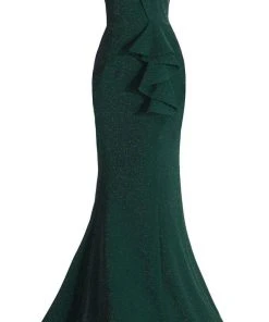 Janique - 2936 Shimmer Off Shoulder V Neck Trumpet Gown 29 Janique - 2936 Shimmer Off Shoulder V Neck Trumpet Gown