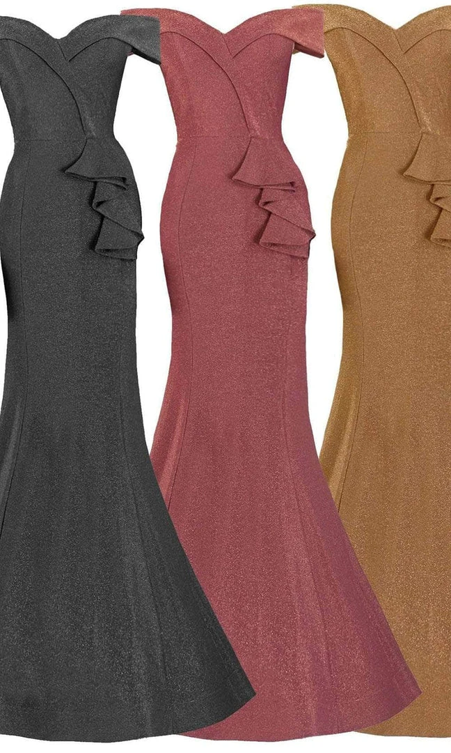 Janique - 2936 Shimmer Off Shoulder V Neck Trumpet Gown 13 Janique - 2936 Shimmer Off Shoulder V Neck Trumpet Gown