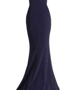 Janique - 2936 Shimmer Off Shoulder V Neck Trumpet Gown 24 Janique - 2936 Shimmer Off Shoulder V Neck Trumpet Gown