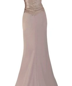 Janique - 5021 Shimmer Off Shoulder Metallic Mermaid Gown