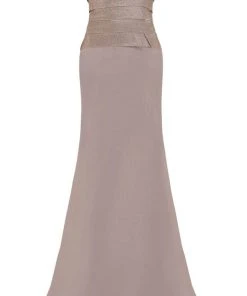 Janique - 5021 Shimmer Off Shoulder Metallic Mermaid Gown