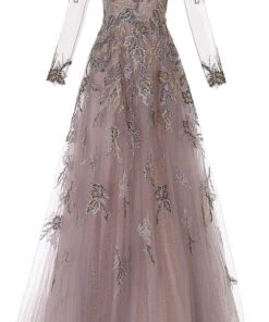 Janique 71122 - Long Sleeve Off-shoulder Evening Dress 8 Janique 71122 - Long Sleeve Off-shoulder Evening Dress