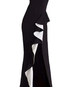 Janique - C1870 Ruffled Off-Shoulder Sheath Dress In Red 16 Janique - C1870 Ruffled Off-Shoulder Sheath Dress In Red