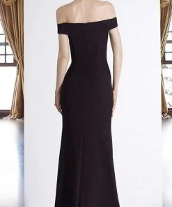 Janique - C1870 Ruffled Off-Shoulder Sheath Dress In Red 15 Janique - C1870 Ruffled Off-Shoulder Sheath Dress In Red