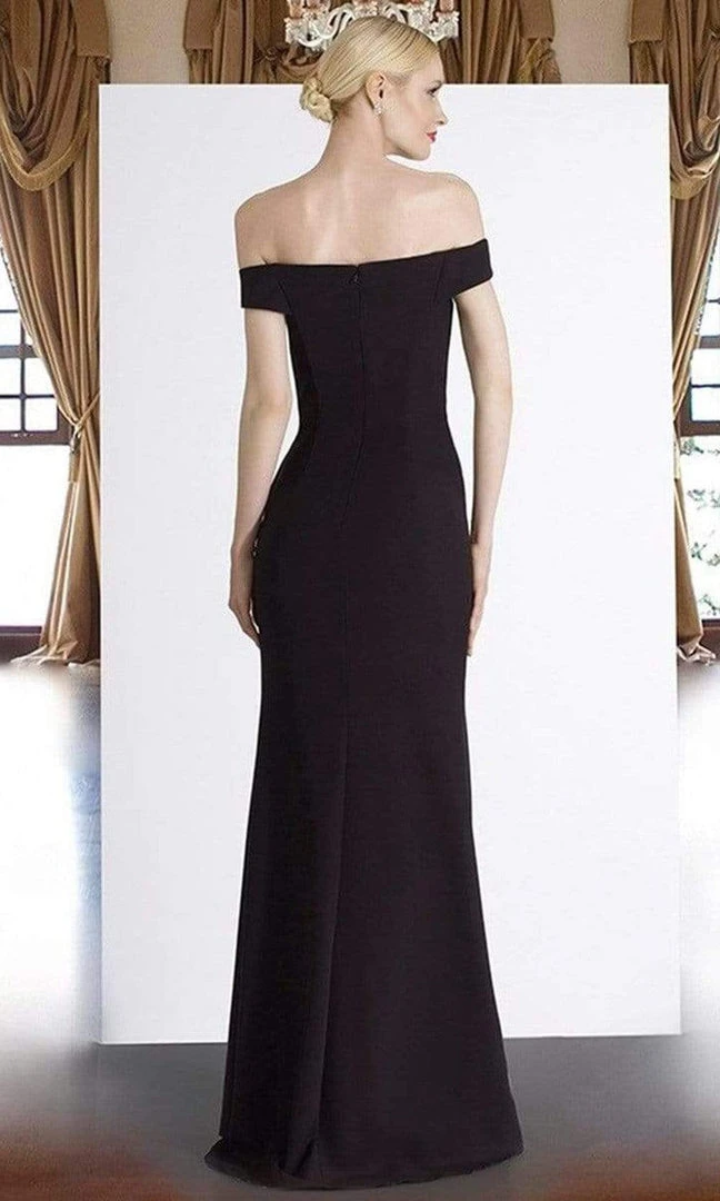 Janique - C1870 Ruffled Off-Shoulder Sheath Dress In Red 8 Janique - C1870 Ruffled Off-Shoulder Sheath Dress In Red