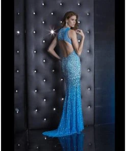 Jasz Couture - 5058 Dress In Turquoise
