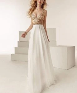 Jasz Couture - 6221 Paisley Embellished Bodice Chiffon A-Line Gown