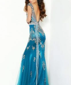 Jasz Couture - 6426 Plunging V-Neck Embellished Sheath Dress 5 Jasz Couture - 6426 Plunging V-Neck Embellished Sheath Dress