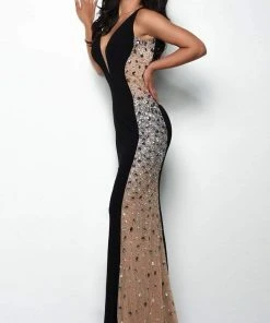 Jasz Couture - 7078 Plunging Beaded Jersey Sheath Gown 7 Jasz Couture - 7078 Plunging Beaded Jersey Sheath Gown