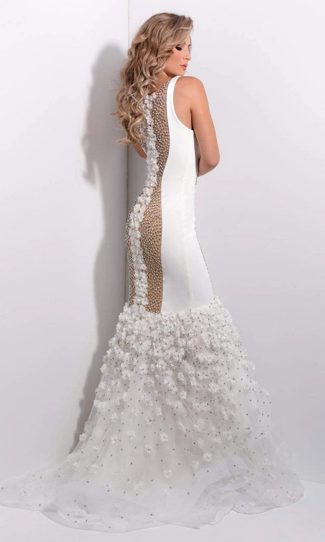 Jasz Couture - 7202 Plunging Neck Floral Applique Mermaid Gown 4 Jasz Couture - 7202 Plunging Neck Floral Applique Mermaid Gown