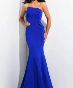 Jasz Couture - 7300 Strapless Bateau Neckline Trumpet Dress