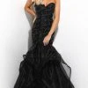 Jasz Couture - 7311 Embellished Strapless Ruffled Trumpet Dress