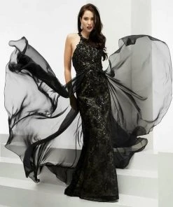 Jasz Couture - Beaded Halter Long Gown 5925