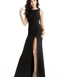 Jasz Couture - Laced Sleeveless Jersey Gown 5918
