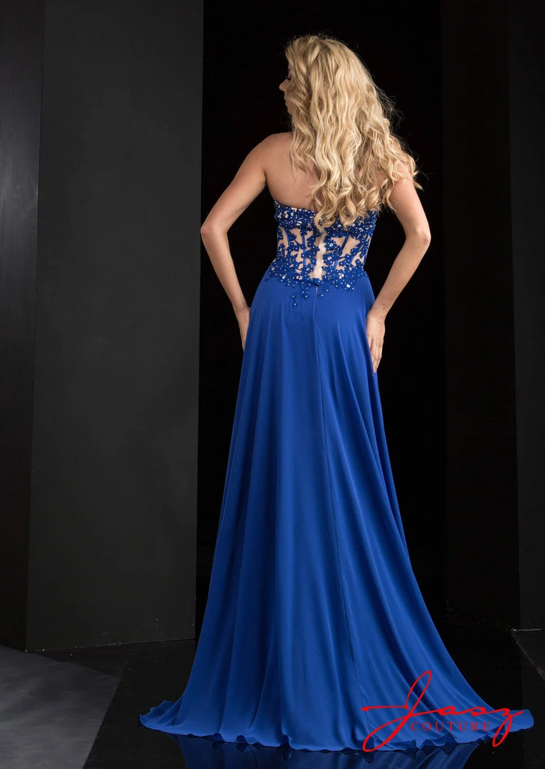 Jasz Couture - Strapless Lace Applique Gown 5813 4 Jasz Couture - Strapless Lace Applique Gown 5813