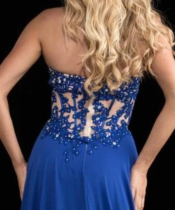 Jasz Couture - Strapless Lace Applique Gown 5813 9 Jasz Couture - Strapless Lace Applique Gown 5813