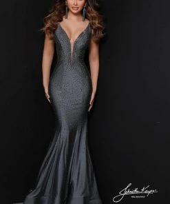 Johnathan Kayne - 2305 V-Neck Trumpet Evening Dress
