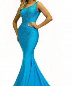 Johnathan Kayne - 2318 Asymmetrical Trumpet Evening Dress
