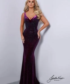 Johnathan Kayne - 2430 Velvet Ultra Low Back Gown