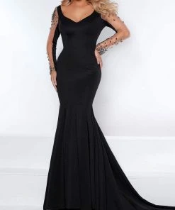 Johnathan Kayne - 2441 Sheer Long Sleeve Gown