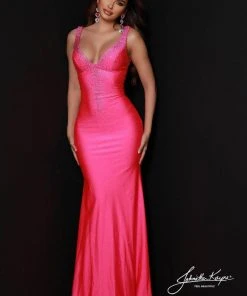 Johnathan Kayne - 2445 Beaded Plunging Sweetheart Gown