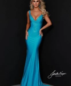 Johnathan Kayne - 2445 Beaded Plunging Sweetheart Gown
