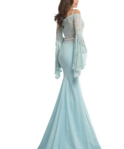 Johnathan Kayne - 7244 Bell Sleeve Off-Shoulder Lace Gown