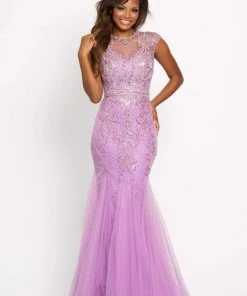 Johnathan Kayne - 9039 Jeweled Cap Sleeve Illusion Gown