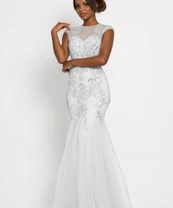 Johnathan Kayne - 9039 Jeweled Cap Sleeve Illusion Gown
