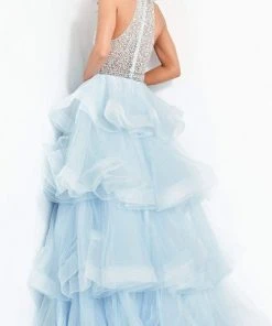 Jovani - 00461 Embellished Halter Tiered A-line Dress 6 Jovani - 00461 Embellished Halter Tiered A-line Dress