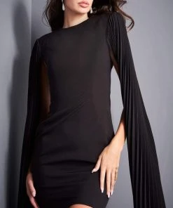 Jovani - 00755 Bateau Neck Fitted Dress With Open Back