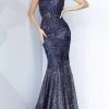 Jovani - 02445 Sweetheart Lace Applique Trumpet Dress