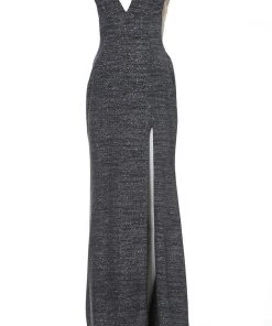 Jovani - 02472 V Neck Fitted Prom Dress With High Slit 17 Jovani - 02472 V Neck Fitted Prom Dress With High Slit