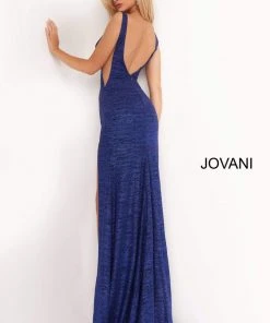 Jovani - 02472 V Neck Fitted Prom Dress With High Slit 14 Jovani - 02472 V Neck Fitted Prom Dress With High Slit