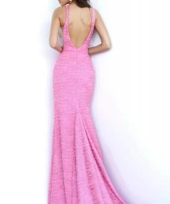 Jovani - 02472 V Neck Fitted Prom Dress With High Slit 11 Jovani - 02472 V Neck Fitted Prom Dress With High Slit