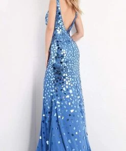 Jovani - 02479 Embellished Deep V-neck Sheath Dress 14 Jovani - 02479 Embellished Deep V-neck Sheath Dress