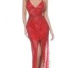 Jovani - 02498 Beaded Plunging V Neck Sheath Dress 2 Jovani - 02498 Beaded Plunging V Neck Sheath Dress