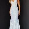 Jovani - 02753 Plunging Neck Open Back Sequin Embellished Mermaid Gown 1 Jovani - 02753 Plunging Neck Open Back Sequin Embellished Mermaid Gown