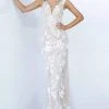 Jovani - 02773 Floral Appliqued Plunging V-Neck Dress 1 Jovani - 02773 Floral Appliqued Plunging V-Neck Dress