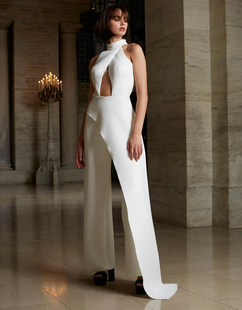 Jovani - 02954 High Neck Jumpsuit With Cutout 6 Jovani - 02954 High Neck Jumpsuit With Cutout